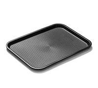 Forgast Bandeja rectangular para servir | Tamaño 40x30 cm | Fast-Food | Polipropileno | Bandeja decorativa | Bandeja de camarero | Color Negro | Apta para lavavajillas | Perfecto para camareros