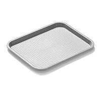 Forgast Bandeja rectangular para servir | Tamaño 40x30 cm | Polipropileno | Bandeja decorativa | Color Gris | Apta para lavavajillas | Fast-Food | Camarero