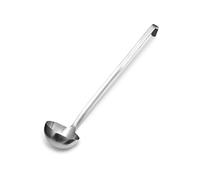 Forgast Cucharón de sopa de acero inoxidable | Monoblok | Capacidad 200 ml | Cuchara de salsa | Cucharón para servir | Mango plano | Práctico gancho para colgar | Longitud 49,5 cm.