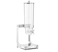 Forgast Dispensador de cereales, Plástico, Acero inoxidable, Individual, Capacidad de 2 l, Para cereales, muesli, copos de maíz, snacks, Perfecto para hoteles, hogares, comedores, 17,5x23,4x63,5 cm