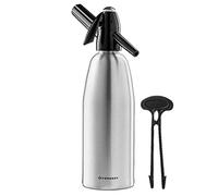 Forgast Dispensador de Soda | Capacidad 1 Litro | Plata | Sifón de Soda Profesional | Aluminio | para la Preparación de Bebidas Carbonatadas y Refrescos | con Cartuchos de CO2