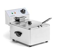 Forgast Freidora de Acero Inoxidable | Capacidad 8 litros | Nivel de Calor Ajustable | Freidora Eléctrica Combinada | para Pubs, Bares, Restaurantes | Freidora de Mesa