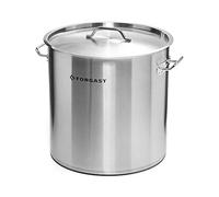 Forgast Olla alta con tapa de Acero Inoxidable | Capacidad 25 litros | Diámetro ⌀ 32 cm | La olla se puede utilizar en todo tipo de cocinas: eléctrica, gas e inducción | Aptas para el lavavajillas