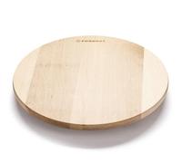 Forgast Tabla de cortar, tabla de servir, tabla de cocina, redonda, giratoria, gruesa, lisa, madera de haya natural, madera en bruto, diámetro Ø 35 cm, universal, no apta para lavavajillas