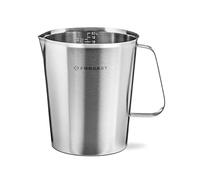 Forgast Vaso medidor, Acero inoxidable, Caudal 500-2000 ml, Mide 100 ml, Capacidad 2 l, Altura 17 cm, Diámetro 14 cm, Vasos medidores, Bandeja medidora, Jarra con vaso medidor, Accesorios de cocina