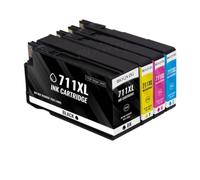 ForgeCore Cartucho de Tinta de Repuesto 711XL 4X Compatible con Suministros de Impresora DesignJet T120 T520(1 Set)