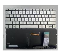 ForgeCore Teclado inglés para Ordenador portátil con diseño retroiluminado de EE. UU. para TPN-C127 13-V 13-V000 13-v001xx 13-v011d 13-v116TU 117TU(Silver)