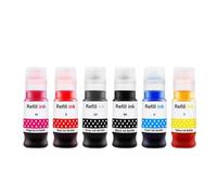 ForgeCore Tinta colorante de 70 ml 4X GI-13 GI-83 Compatible con Suministros de Impresora G610 G510 G620 G540 G640 G550 G650 G670 G570 para número de Pieza GI-13 GI-83(1SET- C M Y BK R GY)