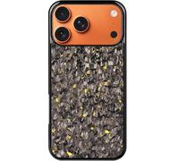 Forged Carbon Fiber Phone Case for iPhone 17 Pro Max, olor Clash Design, Glass Hard, All-Inclusive Shockproof Magnetic Wireless Charging Anti-Fall Protective Phone Case for MagSafe (14 Plus,Gold)