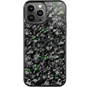 Forged Carbon Fiber Phone Case, No Magnetic Attachment No Wireless Charging, for iPhone 16 15 14 13 12 Pro MAX (14 Pro MAX,Green)
