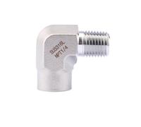 Forged High Pressure 1/8-1/2in NPT Female Male Elbow Tee 3 Ways SUS316L Pipe Fitting Block Connector(Female To Male-316-NPT,3/8in) Plumbing Fittings