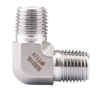 Forged High Pressure 1/8-1/2in NPT Female Male Elbow Tee 3 Ways SUS316L Pipe Fitting Block Connector(Male To Male-316-NPT,1/4in)