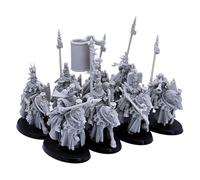 Forged Terrain Caballeros Reales Medievales de Caballería Spearmen, Highlands Miniaturas Histórico Juego de rol de Mesa, Figuras de Fantasía y Guerra, TTRPG NPC Wargaming