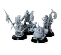 Forged Terrain Personajes Goblin | Miniaturas de fantasía de 32 mm para juegos de guerra de mesa, DnD, Pathfinder, RPG y TTRPG | Guerreros Goblin y aventureros impresos en 3D para juegos de guerra y