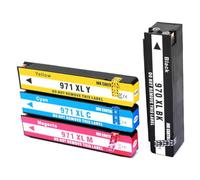 ForgediY Cartucho de Tinta 970XL 971XL reemplazo para 970 971 Compatible con Officejet Pro X476dw X451dw X576dw X551dw N625(970XL 971XL 1set)