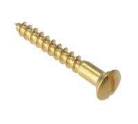 Forgefix Madera Tornillo Ranurado Aumentada Cabeza St Latón Macizo 1.1.3cm X 8