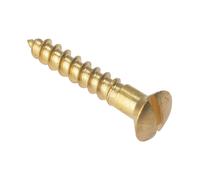 Forgefix Madera Tornillo Ranurado Aumentada Cabeza St Latón Macizo 1in x 8 Caja