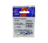 Forgefix Tornillo Pozi multiusos CSK ST ZP 3,5 x 20 mm ForgePack 40, utilizado en todos los oficios, incluyendo carpintería, electricidad y fontanería
