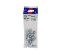 Forgefix Tornillo Pozi multiusos CSK ST ZP 5,0 x 50 mm, ForgePack 20, utilizado en todos los oficios, incluyendo carpintería, electricidad y fontanería
