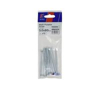 Forgefix Tornillo Pozi multiusos CSK ST ZP 5,0 x 80 mm, ForgePack 10, utilizado en todos los oficios, incluyendo carpintería, electricidad y fontanería