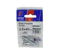 Forgefix Tornillo Pozi multiusos CSK ST ZP de 3,5 x 40 mm, ForgePack 20, adecuado para su uso con muchos materiales, incluyendo PVC, madera, aglomerado, MDF y otros tipos similares.