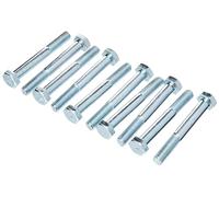 ForgeFix Tornillos de alta resistencia | M10 x 80 mm | chapados en zinc | Bolsa 10
