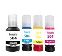 Forgekael 4 Uds T504 504 Recarga de Tinta de Tinte Compatible con Eco Tank L4150 L4160 L4260 L6161 L6171 L6270 L14150