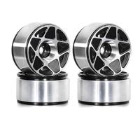 Forgekael 4pcs 1.0 "Metal Beadlock Wheel Wheel Wheel Rim Compatible con Modelos de automóvil RC SCX24 AX24 1 18 Escala 1 24 Cala de reemplazo del Mercado de Accesorios de Escala(Black)