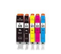 Forgekael 6 5 uds PGI570 Cartucho de Tinta PGI-570 Compatible con MG5750 MG5751 MG5752 MG5753 MG6850 MG6851 MG6852 TS5050 TS5051(5PCS)