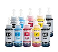 Forgekael 664 T664 Recarga de Tinta Paquete de 4 compatibles con L566 L575 L1300 ET2500 ET2550 ET2600 ET2650 ET-4500 ET-14000 L396 L3050 L3060 L3070(10PC)