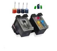 Forgekael Cartucho de Tinta Ciss Recargable 46xl Compatible con 46 46 Compatible con Deskjet 2520hc 2020hc 2029 2529 4729(1set with Ink)