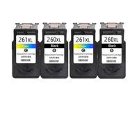 Forgekael Cartucho de Tinta Compatible con de inyección de Tinta PG 260 CL 261 PG260 CL261 260XL 261XL TS5320 TS6420 TR7020(2black 2color)