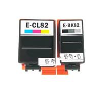 Forgekael Cartucho de Tinta Negro IC82, Paquete de 4, Compatible con PX-S05B PX-S05W PX-S06B W ICBK82 ICCL82(1BK1Color)