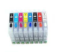 Forgekael Cartucho de Tinta vacío Recargable T054 T0540 para T0541-4 T0547-9 Compatible con Photo R800 R1800 con Chip de reinicio automático