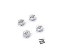 Forgekael Compatible con Modelos de automóvil RC MN128 MN86 MN86S MN86K MN86KS 4 PCS Metal DE Metal 12 mm Hex Bosto Adaptador Combinador 1 de 12 Escala Reemplazo de posventa de posdocito(Silver)