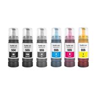 Forgekael Recarga de Tinta 554 555 T554 T555 Compatible con L8160 L8180 554 555 T554 T555(1Set)