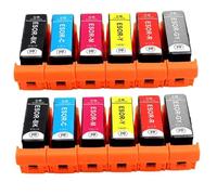 Forgekael SOR SOR-BK Cartucho de Tinta Compatible Paquete de 4 compatibles con Suministros de Impresora SOR-C SOR-M SOR-Y SOR-LM EP-50V(2set)