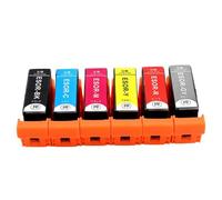 Forgekael SOR SOR-BK Cartucho de Tinta Compatible Paquete de 4 compatibles con Suministros de Impresora SOR-C SOR-M SOR-Y SOR-LM EP-50V(1SET)