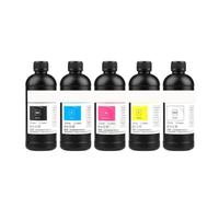 Forgekael Tinta de 500ML X 5 uds Compatible con Suministros de Impresora DX4 DX5 DX6 DX7 Cabezal de impresión para inyección de Tinta Plana Roland Mutoh(5PCS-Hard-KCMYW)