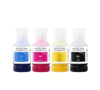 Forgekael Tinta de sublimación 140ml X 4PC Compatible con L8168 L8188 ET-8500 ET-8550 L8160 L8180 013 014 552 114 115 011 012 Tanque