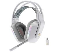 Forgeon Captain RGB Auriculares Gaming Inalámbricos Blancos con Micrófono Extraíble, PC PS5 PS4 Switch Smartphone, Bluetooth y Jack 3.5 mm