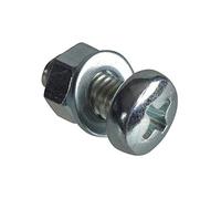 ForgePack - Tornillos de máquina con tuercas y arandelas | M5 x 12 mm | Chapado en zinc | Paquete de 14