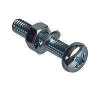 ForgePack - Tornillos de máquina con tuercas y arandelas | M6 x 30 mm | Chapado en zinc | Paquete de 6