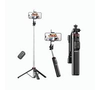 FORGERAY C13D - Trípode para selfie de 53 pulgadas con luces de relleno, control remoto Bluetooth, soporte desmontable para teléfono, modos de luz dual, para iPhone, Android, GoPro y cámara