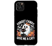 Forget Candy Give Me A Cat Halloween Fantasma Sosteniendo Gato Negro Carcasa para iPhone 11 Pro MAX