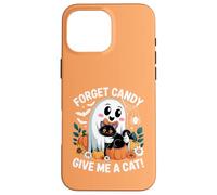 Forget Candy Give Me A Cat Halloween Fantasma Sosteniendo Gato Negro Carcasa para iPhone 16 Pro MAX