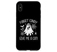 Forget Candy Give Me A Cat Halloween Fantasma Sosteniendo Gato Negro Carcasa para iPhone XS MAX