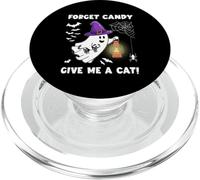Forget Candy Give Me A Cat Halloween Fantasma Sosteniendo Gato Negro PopSockets PopGrip para MagSafe
