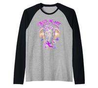 Forget Me Not Alzheimers - Cinta de Elefante Morado Camiseta Manga Raglan