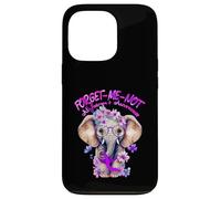 Forget Me Not Alzheimers - Cinta de Elefante Morado Carcasa para iPhone 13 Pro